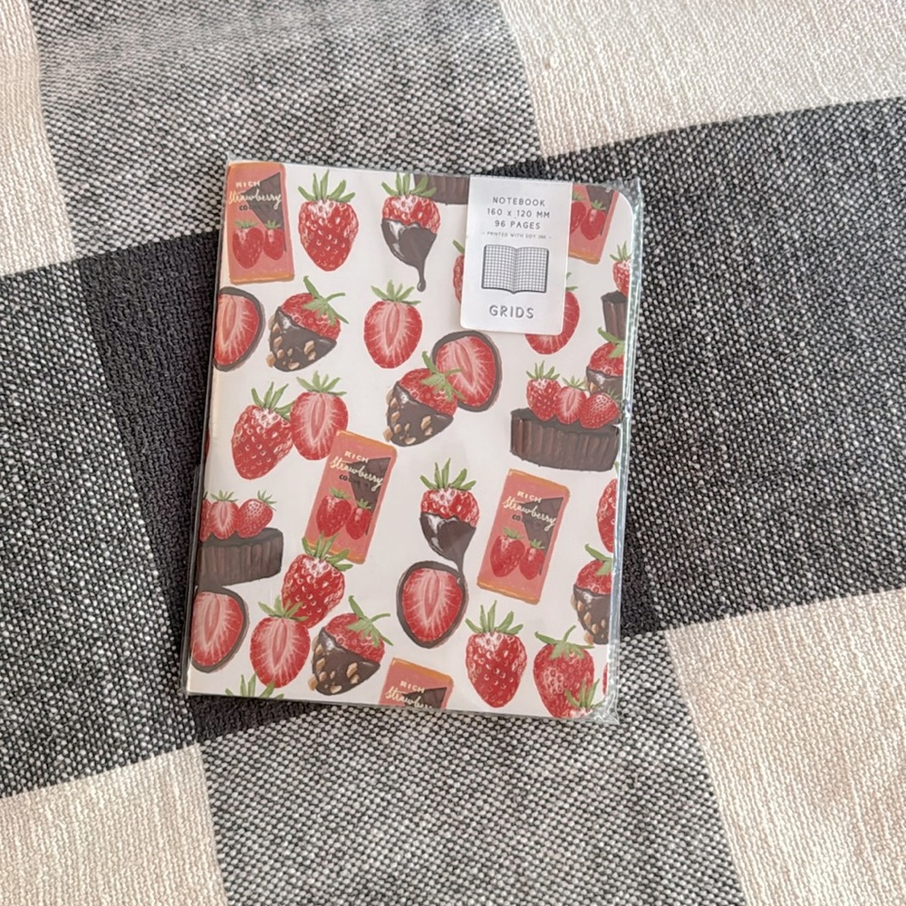 Free with $25+ purchase! NWT Small Strawberry Grid Notebook